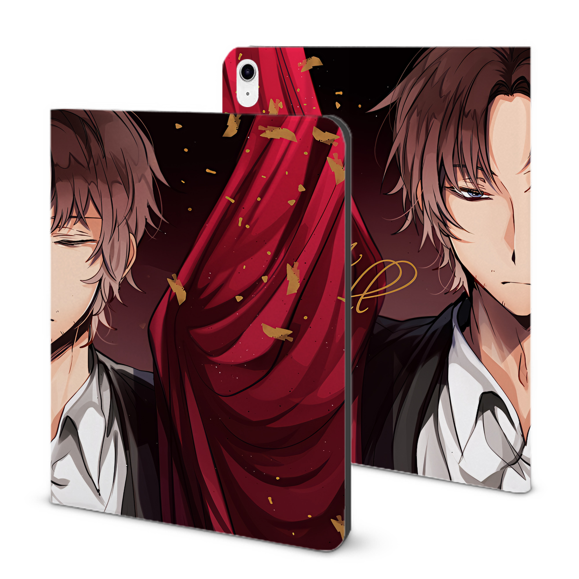 （画像用） 文豪ストレイドッグス Bungo Stray Dogs IPad ケース ブック型 PUレザー TPU 耐衝撃 軽量 薄型 ペン収納なし 全面保護 IPad 各モデル対応